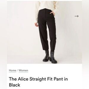 Frank & Oak black Alice straight leg trousers
